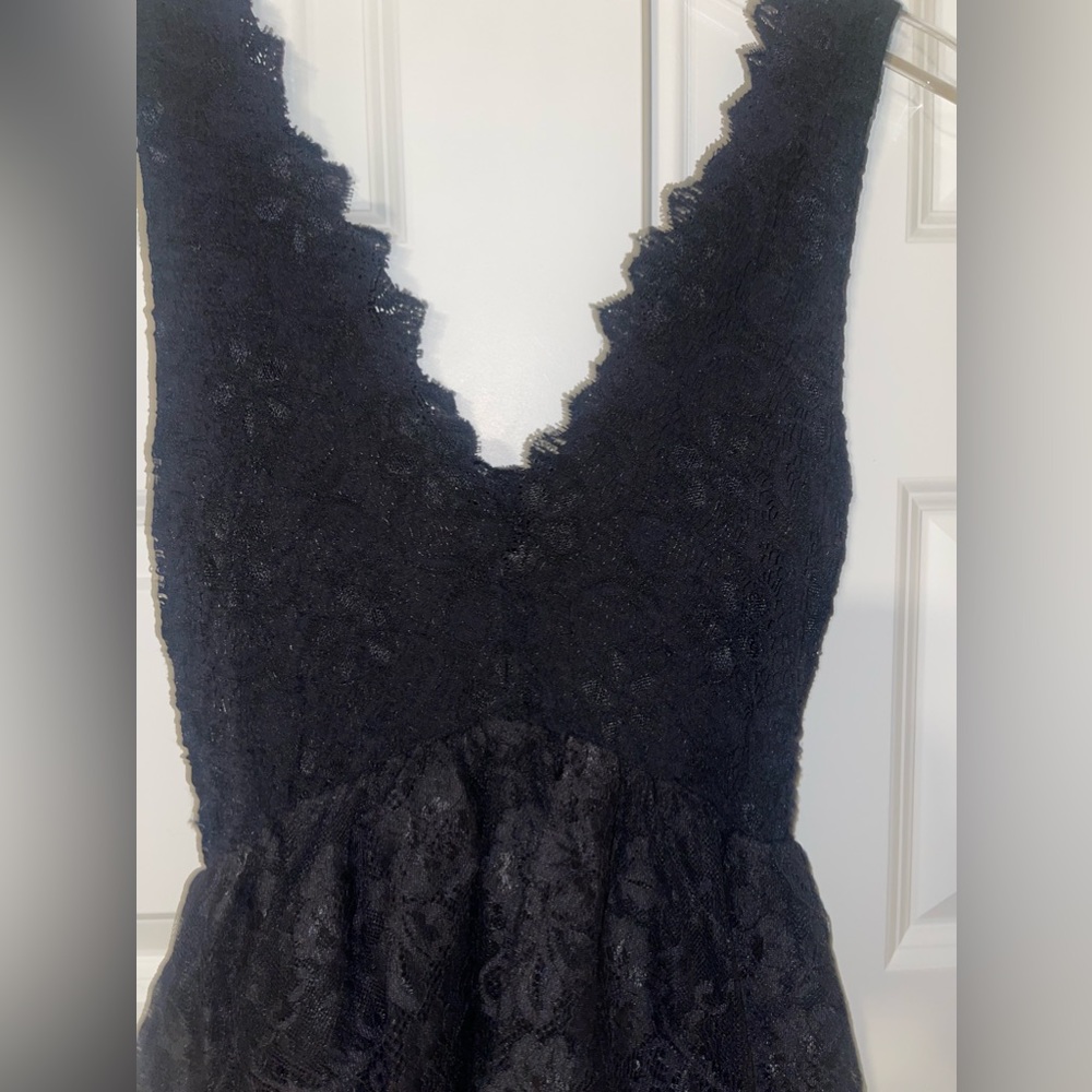 Free People by Nightcap Cloth black lace tiered dress sz xs - Picture 5 of 6